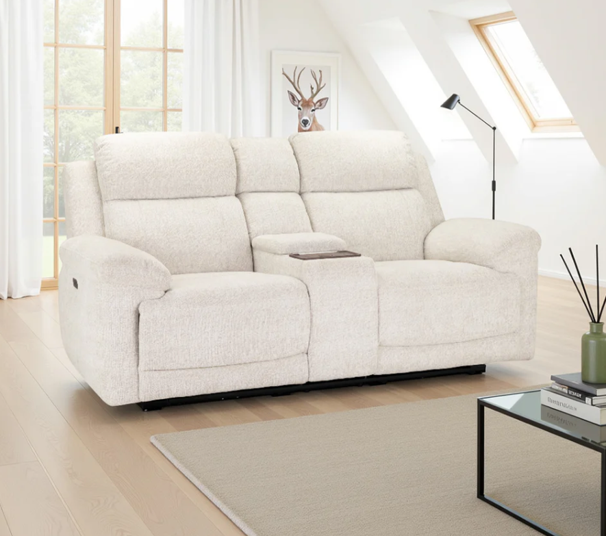 Owen electric 2 seater recliner beige
